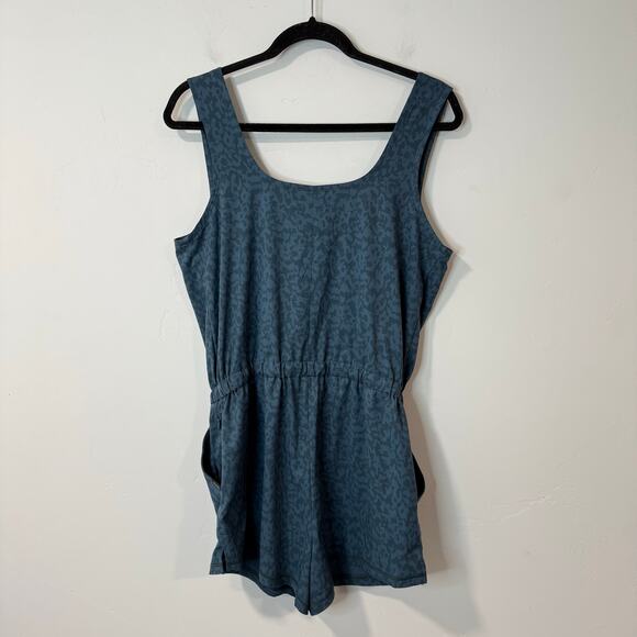 prAna Women's Railay Romper Shorts Blue Pattern Small Tank Top Active Athleisure - Picture 8 of 8